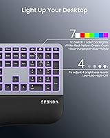 seenda KUW01 7-Color Backlit Wired Ergonomic Keyboard — image 7