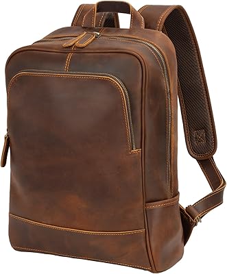 Miracttld Leather Backpack for Men 15.6″ Laptop Backpack