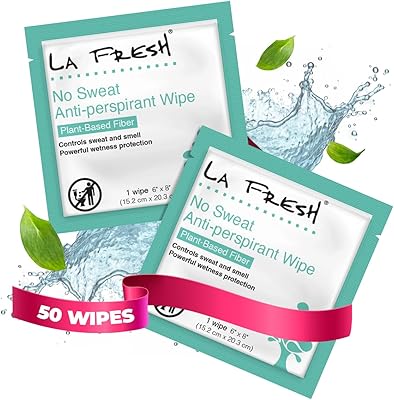 La Fresh Travel Lite Antiperspirant and Body Wipes - 50 Individually Wrapped Deodorant Wipes