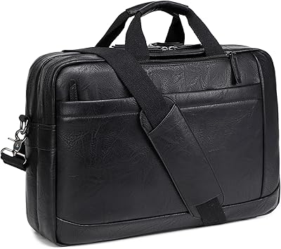 STUERY Faux Leather Messenger Bag for Men 17-17.3 Inch