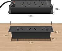 HHSOET 8 Outlet Recessed Power Strip with USB-C and USB-A Ports — image 5