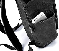 Canvas Backpack Vintage Backpack Black Daypack 22L — image 2
