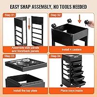 VEVOR Beauty Salon Trolley Cart with 5 Drawers and Dryer Holder — image 6