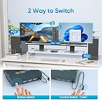 EVATEK 8K@60Hz DisplayPort KVM Switch 2 Monitors 2 Computers USB 3.0 — image 2