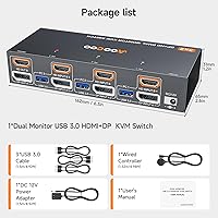 AOOCOO 8K 3 PC 2 Monitor KVM Switch — image 9