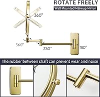 Nicesail Wall Mounted Makeup Mirror, 7X Magnification, Gold Finish — image 7