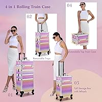 Gradient Purple 4-in-1 Rolling Makeup Trolley — image 2