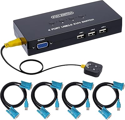 DGODRT 4-Port VGA USB KVM Switch