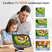 Leipan MS1 Digital Microscope with 7″ LCD Screen, 1500X Magnification — image 2