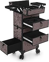 AROUS Rolling Makeup Train Case with 3 Drawers — image 8