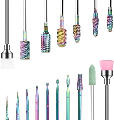 BQAN Nail Drill Bits Set, 17Pcs Tungsten Carbide Drill Bit Set