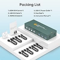 EVATEK 4K@60Hz HDMI KVM Switch for 4 Computers & 2 Monitors — image 7