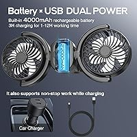 Dealswin Rechargeable Car Fan DH-F42-12N — image 2