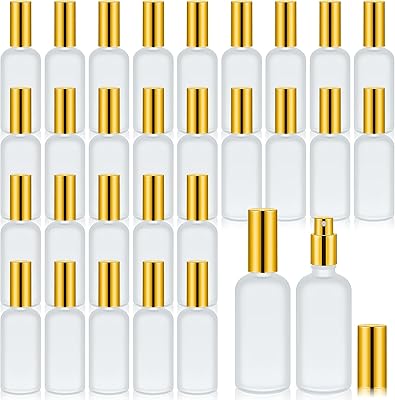 Roshtia 30 Pcs 3.4 oz Gold Glass Spray Bottles