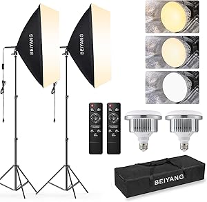 BEIYANG Softbox Lighting Kit 2x20″x28″ Review