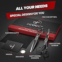 Fcoget Professional Barber Hair Scissors Thinning Shears Kit — image 6