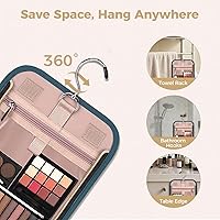 Hanging Toiletry Bag & Makeup Bag for Women with Jewelry Organizer — image 4