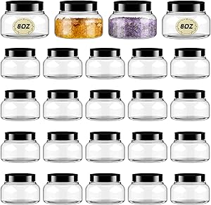 Tessco 24 Pack Plastic Jars with Lids 8oz