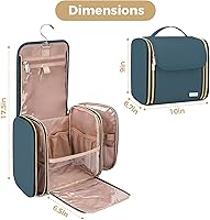 Hanging Toiletry Bag & Makeup Bag for Women with Jewelry Organizer — image 7