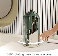 Emljkvp Green 360° Rotating Makeup Brush Holder with Dustproof Cover — image 4