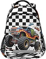 ALAZA Monster Truck Car Buffalo Plaid Check Backpack — image 1
