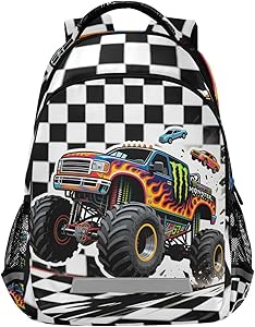 ALAZA Monster Truck Car Buffalo Plaid Check Backpack Review