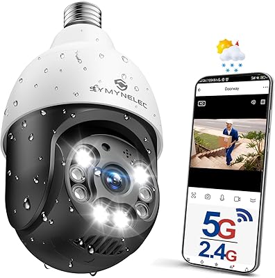 SYMYNELEC 5GHz/2.4GHz Light Bulb Security Camera