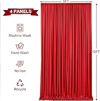 Tao-Ge 4 Panels Red Backdrop Curtains 5' x 12' for Photography & Event Decorations — image 5