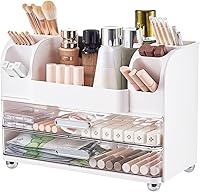 UFORU Makeup Organizer for Vanity with 2 Large Drawers, White — image 1