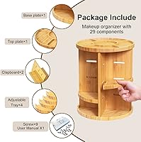 VWV Rotating Bamboo Makeup Organizer — image 3