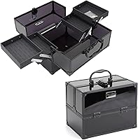 REVLON Makeup Box Organizer with Lock and Key, Smokey Tinted Transparent — image 1