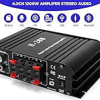 okanemoqi S288 1200W 4-Channel Bluetooth Audio Amplifier — image 6
