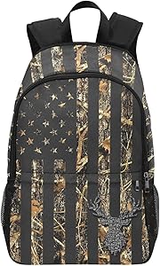 M YESCUSTOM Camouflage USA Flag Deer Backpack Review