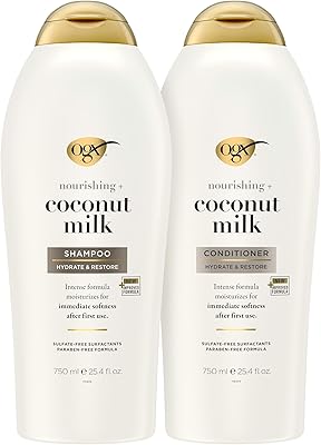 OGX Nourishing + Coconut Milk Shampoo and Conditioner 25.4 FL OZ 2 Pack
