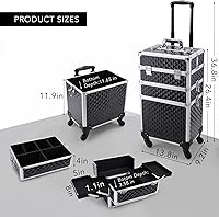 FRENESSA 3 in 1 Rolling Makeup Train Case — image 6