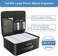 Tamfile Fireproof Photo Storage Box with 18 Clear Photo Cases — image 5