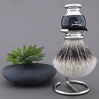 Haryali London Synthetic Silver Tip Badger Hair Shaving Brush with Stand — image 2