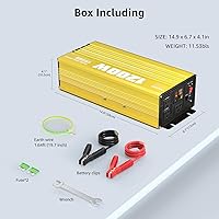 XWJNE 1200W Pure Sine Wave Inverter 12V DC to 120V AC — image 7