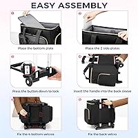 Ytonet Rolling Teacher Bag 15.6-Inch with Detachable Dolly & File Tote — image 2