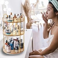 Zufudo Rotating Makeup Organizer 3 Tier Amber Gold — image 6