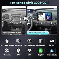 Podofo Car Stereo for Honda Civic 2006-2011, 10.1″ Touch Screen, Wireless CarPlay, Android Auto, GPS — image 3
