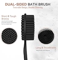 QiaKeoo Silicone Bath Brush Set (Black, 3 Pcs) — image 4