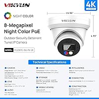 VIKYLIN 4K 8MP PoE IP Dome Camera — image 9