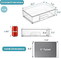 Vtopmart 12.1″W Clear Stackable Storage Drawers, 2-Pack — image 3