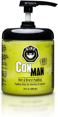 GIBS Grooming Con Man Hair & Beard Pudding, 19 Fl Oz
