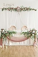 Ling's Moment 10ft x 10ft White Sheer Wedding Backdrop Curtains, 2 Panels — image 3