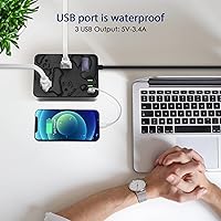 Jgstkcity Outdoor Power Strip with USB, 4 Outlets, 15 Ft Cord, Surge Protector — image 4