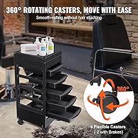 VEVOR Beauty Salon Trolley Cart with 5 Drawers and Dryer Holder — image 5