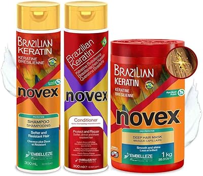 NOVEX Brazilian Keratin Shampoo, Conditioner & Mask Set