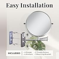 Zadro 7″ Wall Mounted Makeup Mirror with Magnification & Extending Arm, Black — image 5